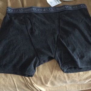 2 New Lucky Brand XL Dark & lt.Grey Boxer Shorts